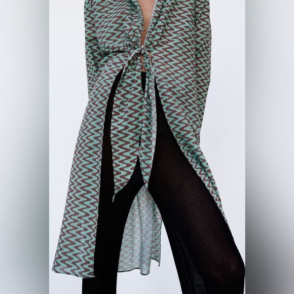 Zara Printed Ties Tunic New Small - Picture 4 of 9